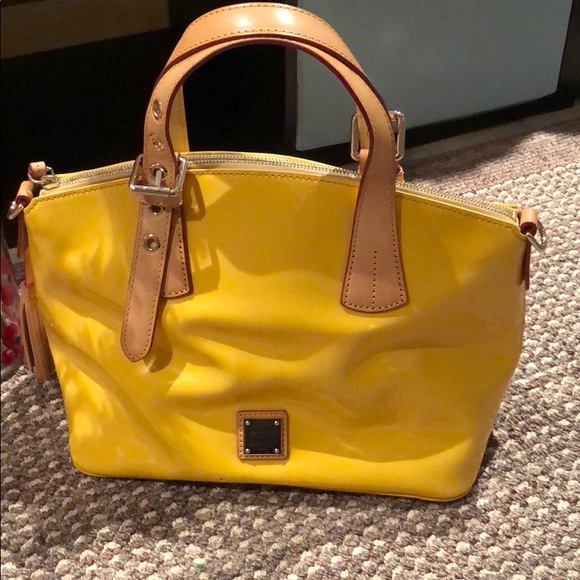 Shiny bright Yellow Dooney & Bourke bag